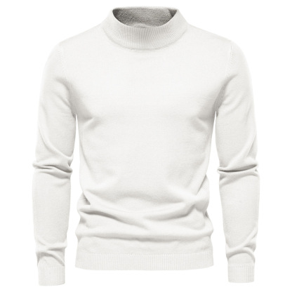 Men's Turtleneck / Mid Collar / Crew Neck Basic Cashmere Base Bottoming Sweater
