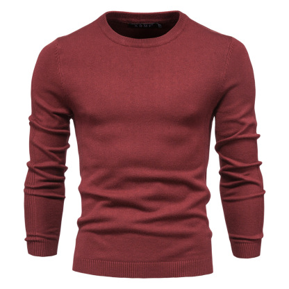 Men's Turtleneck / Mid Collar / Crew Neck Basic Cashmere Base Bottoming Sweater