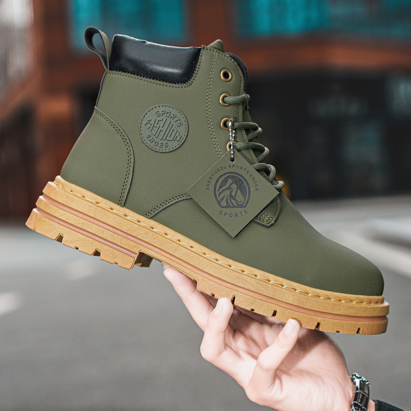 2024 Neue Retro-Stil weiches Leder Kurze Stiefel mit Weichen Sohlen Arbeitskleidung Martin Stiefel