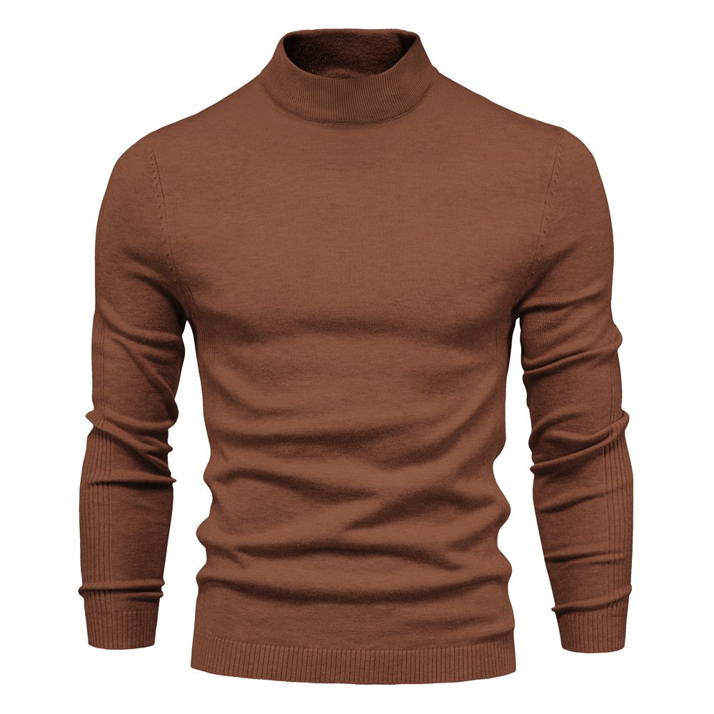 Men's Turtleneck / Mid Collar / Crew Neck Basic Cashmere Base Bottoming Sweater