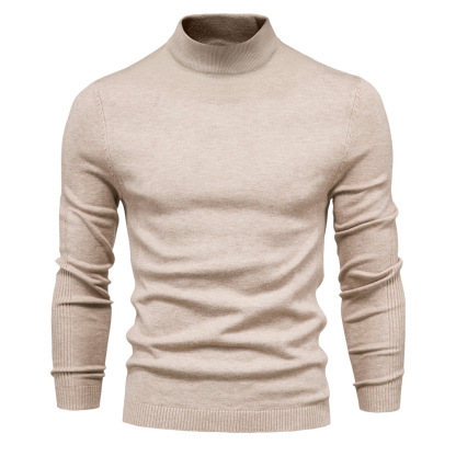 Men's Turtleneck / Mid Collar / Crew Neck Basic Cashmere Base Bottoming Sweater