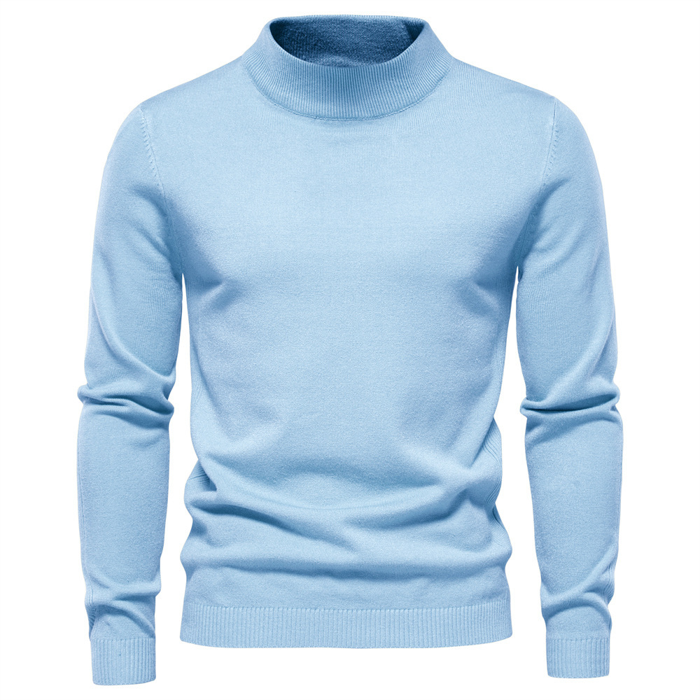 Men's Turtleneck / Mid Collar / Crew Neck Basic Cashmere Base Bottoming Sweater
