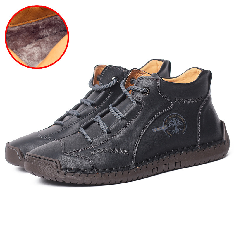 Men Vintage Hand Stitching Comfort Soft Leather Shoes