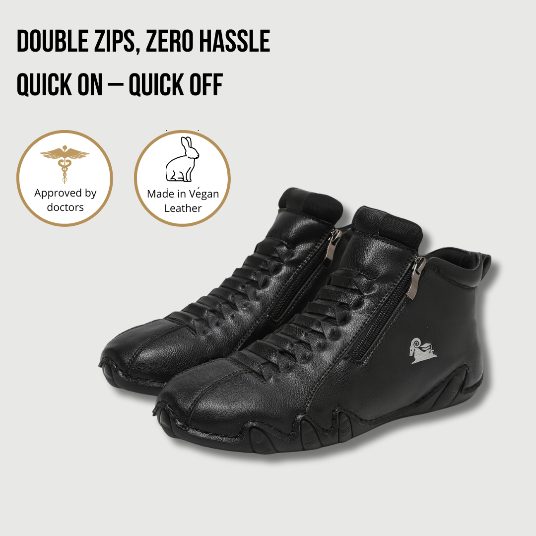 VogBeck 2.0 – Atmungsaktive orthopädische Schuhe mit doppeltem Reißverschluss und hohem Tragekomfort