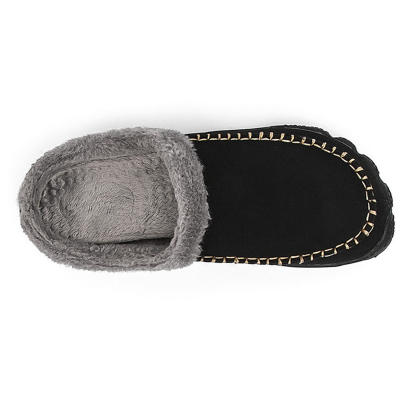 Men's Comfort Winter Warm Fleece Lined Casual Slippers Waterproof Indoor Outdoor Non-slip House Shoes