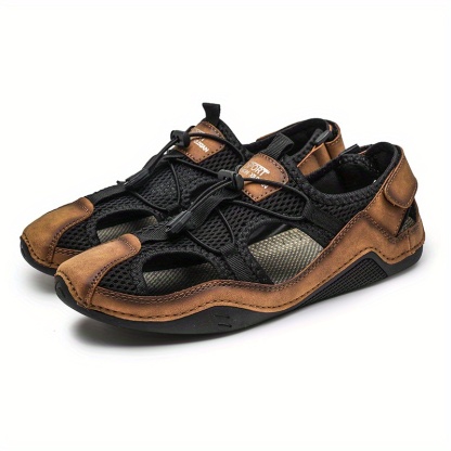 Men's Genuine Leather Non-slip Sandals - Perfect for Outdoor Walking and Hiking