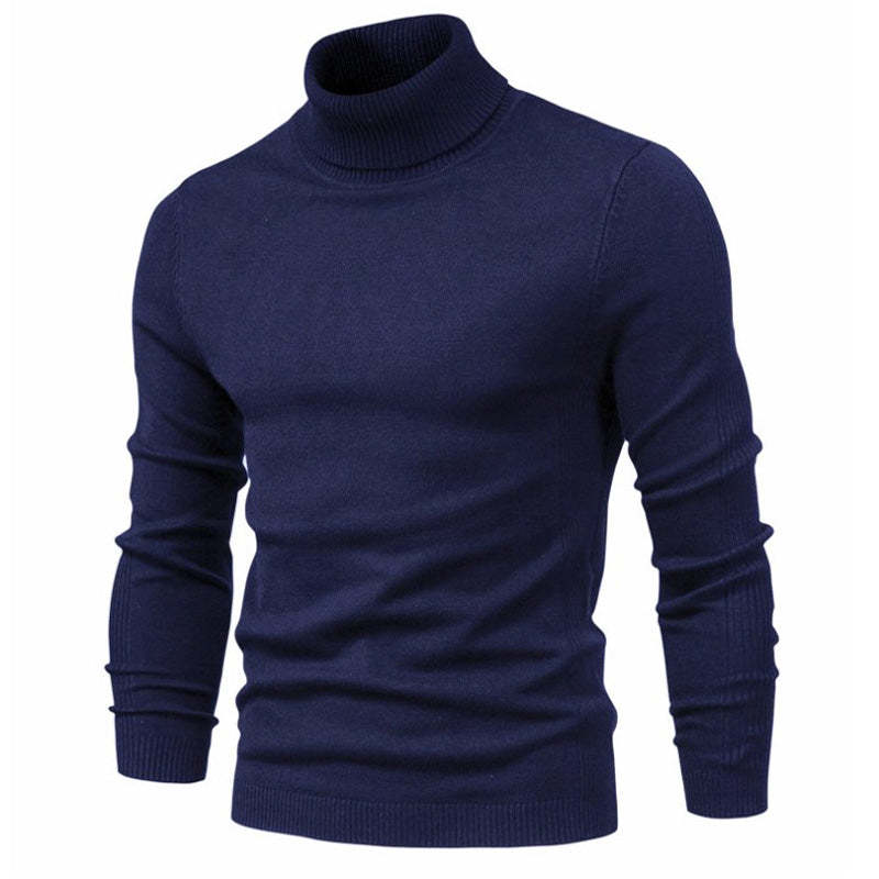 Men's Turtleneck / Mid Collar / Crew Neck Basic Cashmere Base Bottoming Sweater