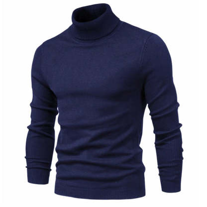 Men's Turtleneck / Mid Collar / Crew Neck Basic Cashmere Base Bottoming Sweater