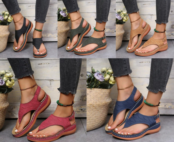 Last Day Promotion 70% OFF – Leather Orthopedic Arch Support Sandals Diabetic Walking Sandals