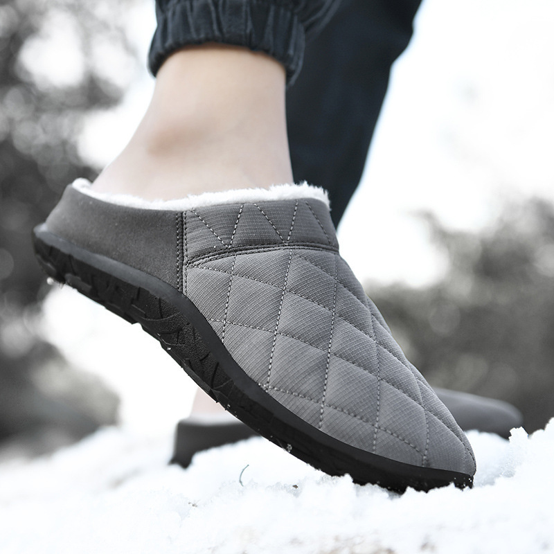 KOMFORTABLE WEICHE HALF DRAG LÄSSIGE BAUMWOLLSCHUHE AUS FLEECE FÜR HERREN