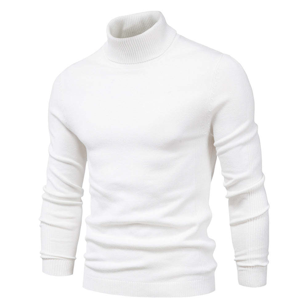 Men's Turtleneck / Mid Collar / Crew Neck Basic Cashmere Base Bottoming Sweater
