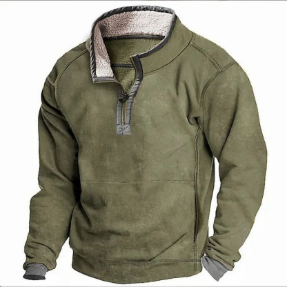 Men's Cashmere Casual Stand Collar Pocket Sweatshirt
