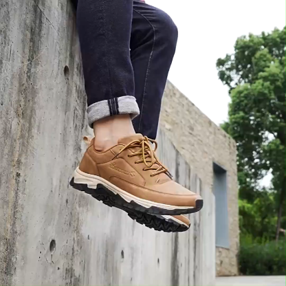 Bequeme Herren-Ledersneaker mit Fußgewölbeunterstützung und Stoßdämpfung