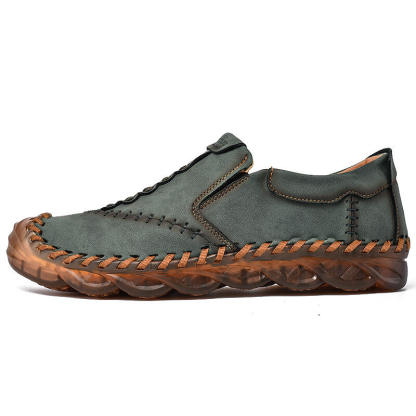 Herren leichte rutschfeste handgefertigte Schuhe orthopädische Lederschuhe