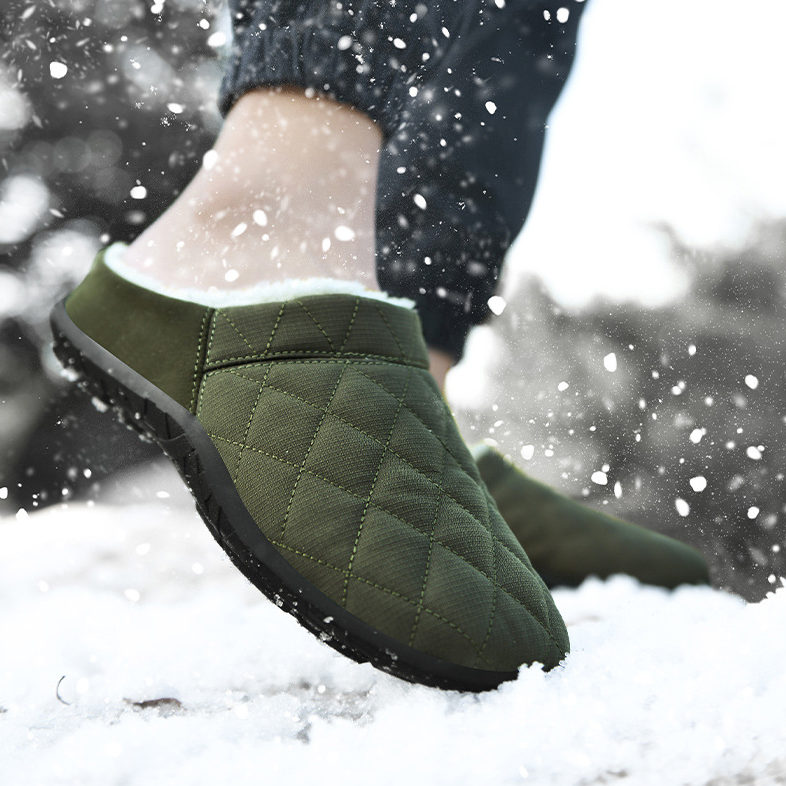 KOMFORTABLE WEICHE HALF DRAG LÄSSIGE BAUMWOLLSCHUHE AUS FLEECE FÜR HERREN