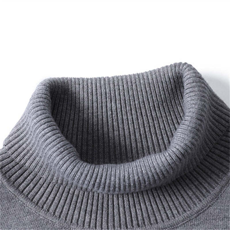 Men's Turtleneck / Mid Collar / Crew Neck Basic Cashmere Base Bottoming Sweater