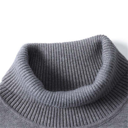 Men's Turtleneck / Mid Collar / Crew Neck Basic Cashmere Base Bottoming Sweater