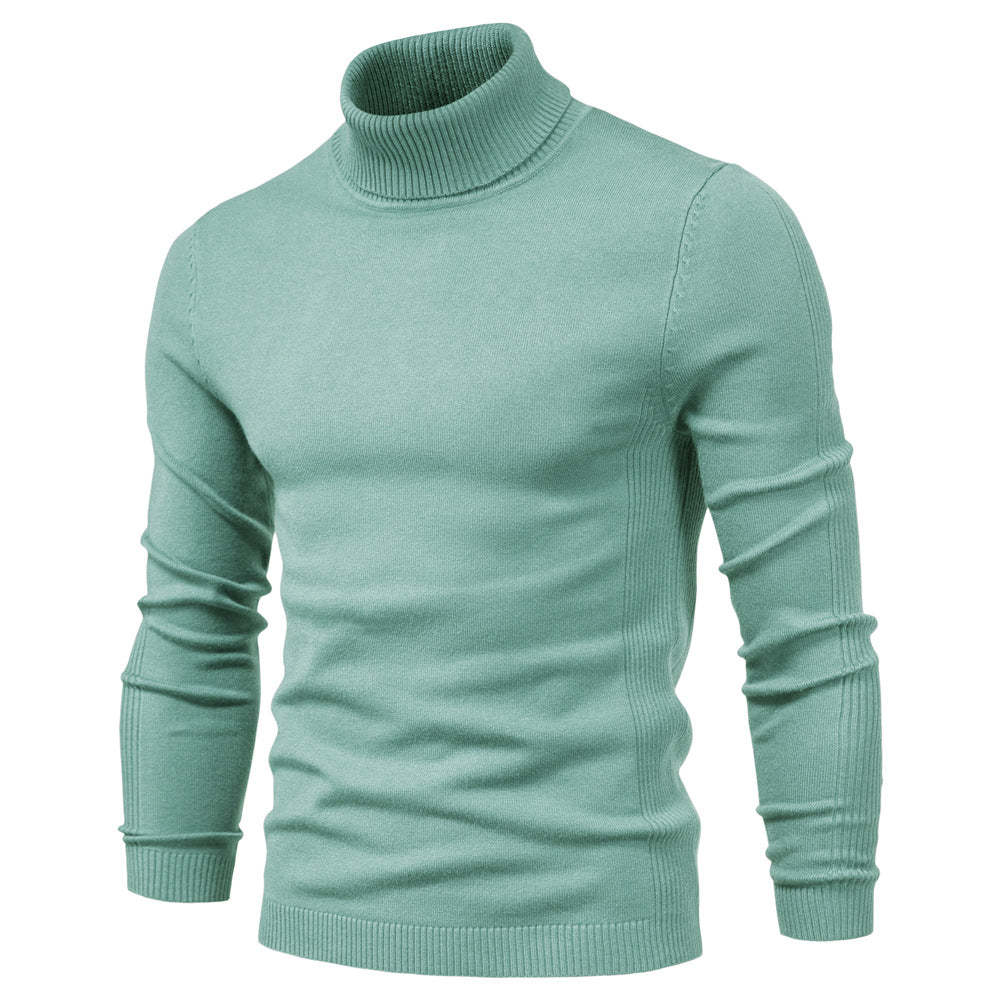 Men's Turtleneck / Mid Collar / Crew Neck Basic Cashmere Base Bottoming Sweater