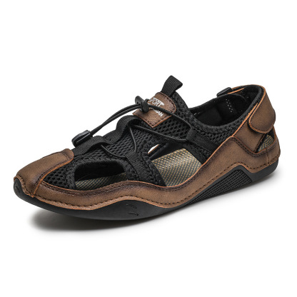 Men's Genuine Leather Non-slip Sandals - Perfect for Outdoor Walking and Hiking