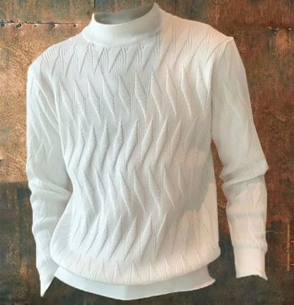 Einfarbiger geflochtener Freizeitpullover für Herren