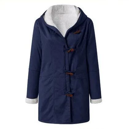 Women's Coat Solid Color Casual Button Cardigan Warm Mid-Length Hooded Pocket (Free Shipping)