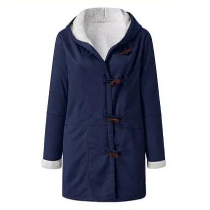Women's Coat Solid Color Casual Button Cardigan Warm Mid-Length Hooded Pocket (Free Shipping)