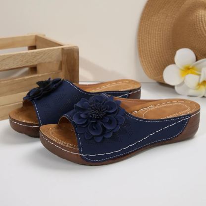 🔥Last Day Promotion 69% OFF - Women's Floral Decor Comfort Wedge Sandals