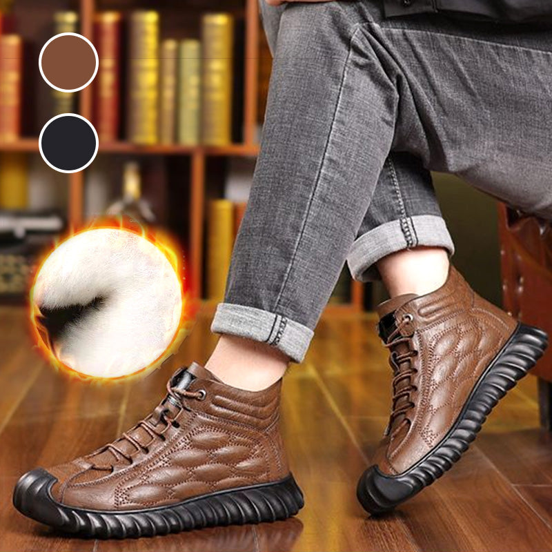 Wasserdichte, Rutschfeste Und Warme Orthopädische Ledersneaker Für Herren