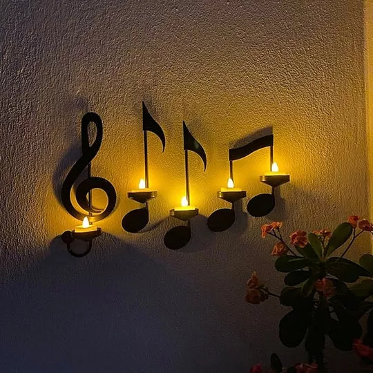 🎶Black Music Note Wall Sconce