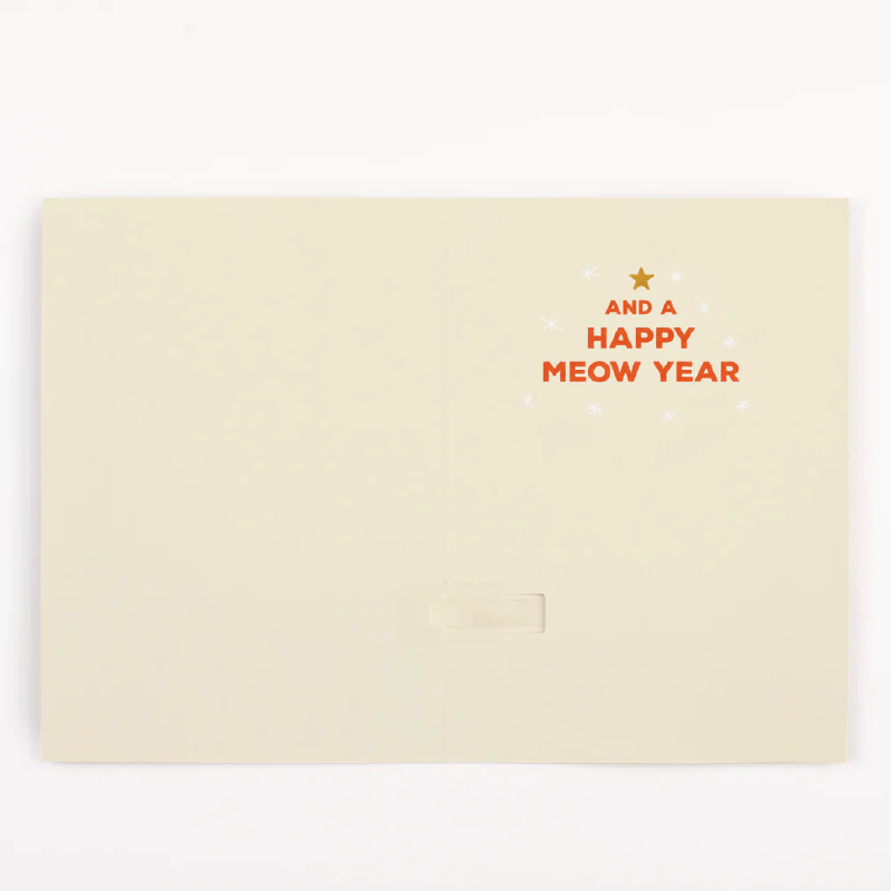MEOWY CHRISTMAS 🐱🎄🔊 - JOKER GREETING PRANK CARD (GLITTER + SOUND)