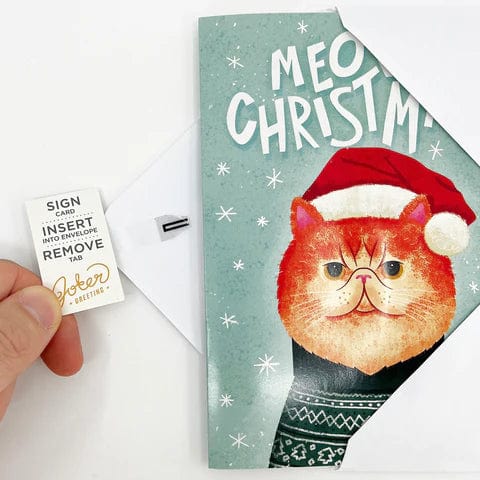 MEOWY CHRISTMAS 🐱🎄🔊 - JOKER GREETING PRANK CARD (GLITTER + SOUND)