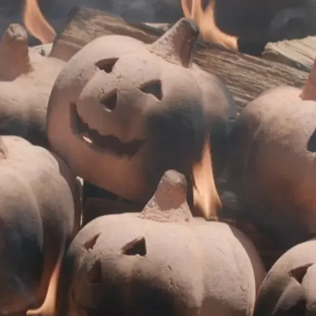 🔥Halloween Hot Sale- Resin Pumpkin Fire Pit Decoration