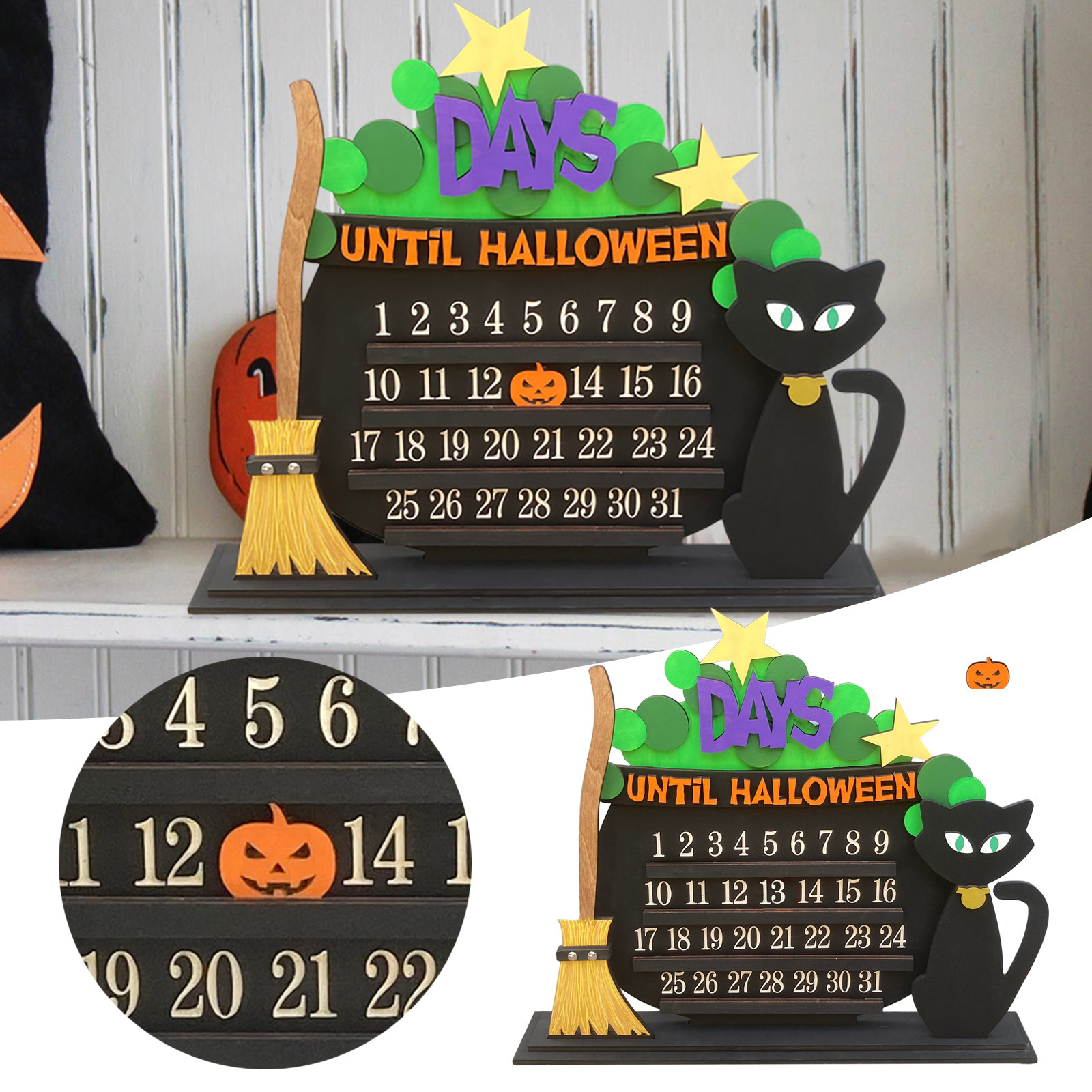 Wood Halloween Countdown Calendar