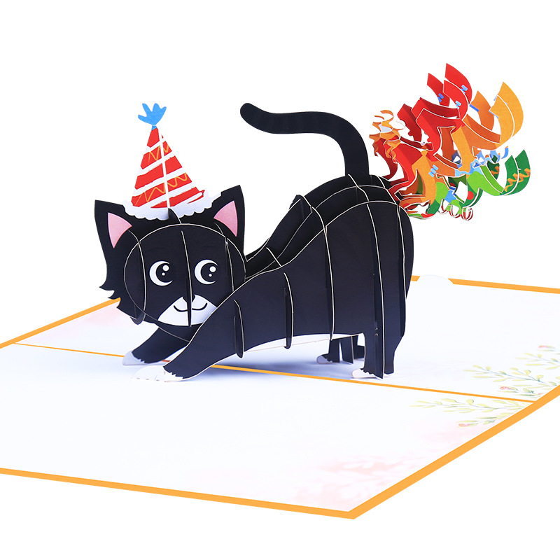 3D Funny Birthday Card for Cat Lover