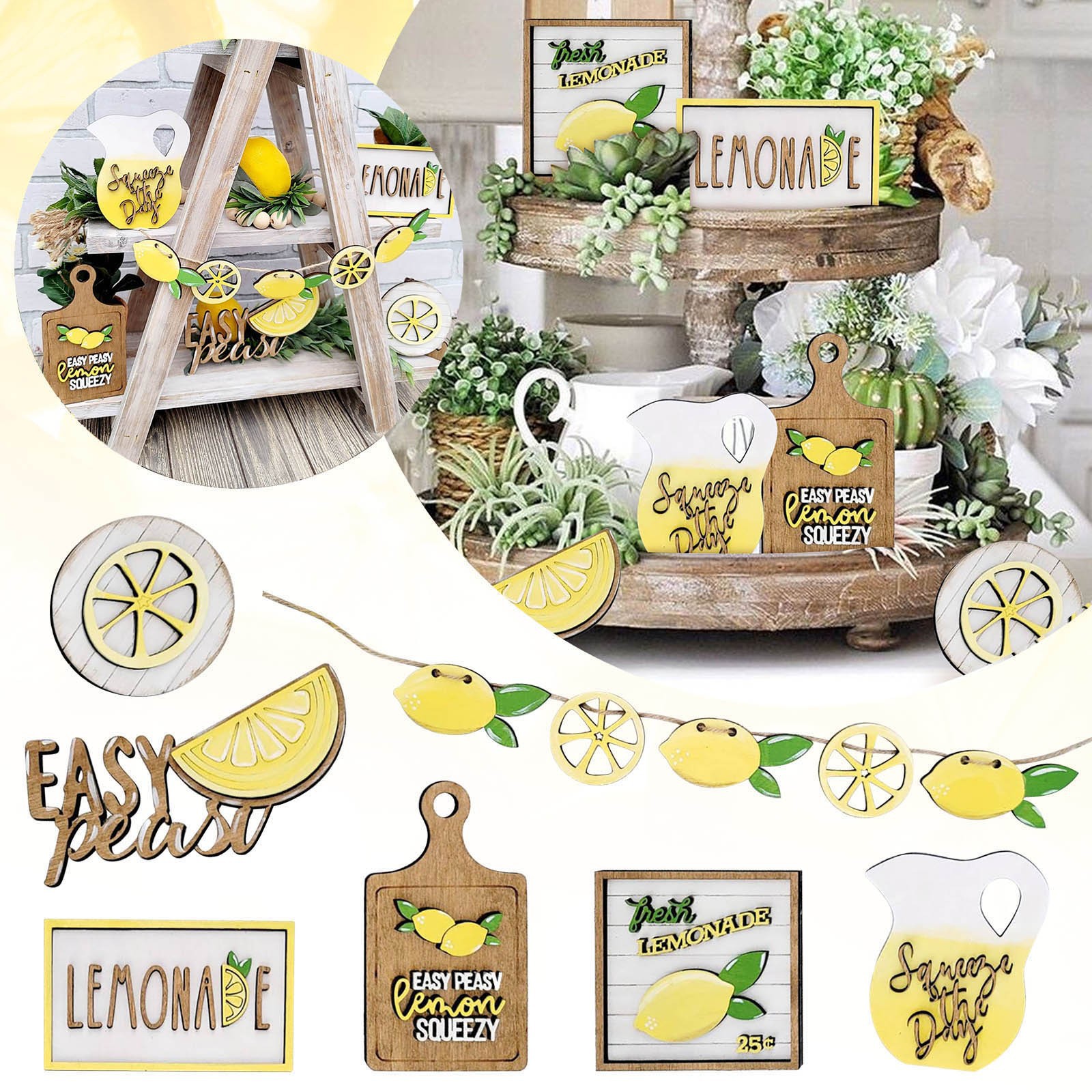 🍋Refreshing Lemon Tray Decor Set🎉