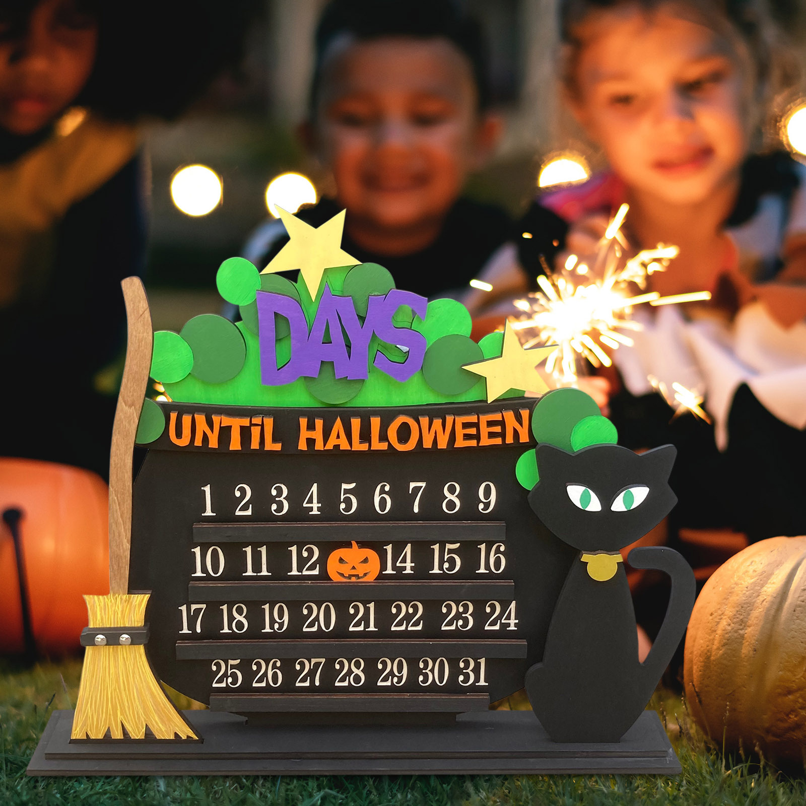Wood Halloween Countdown Calendar