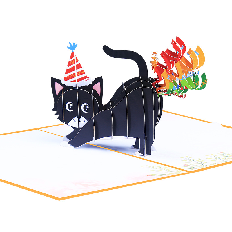 3D Funny Birthday Card for Cat Lover