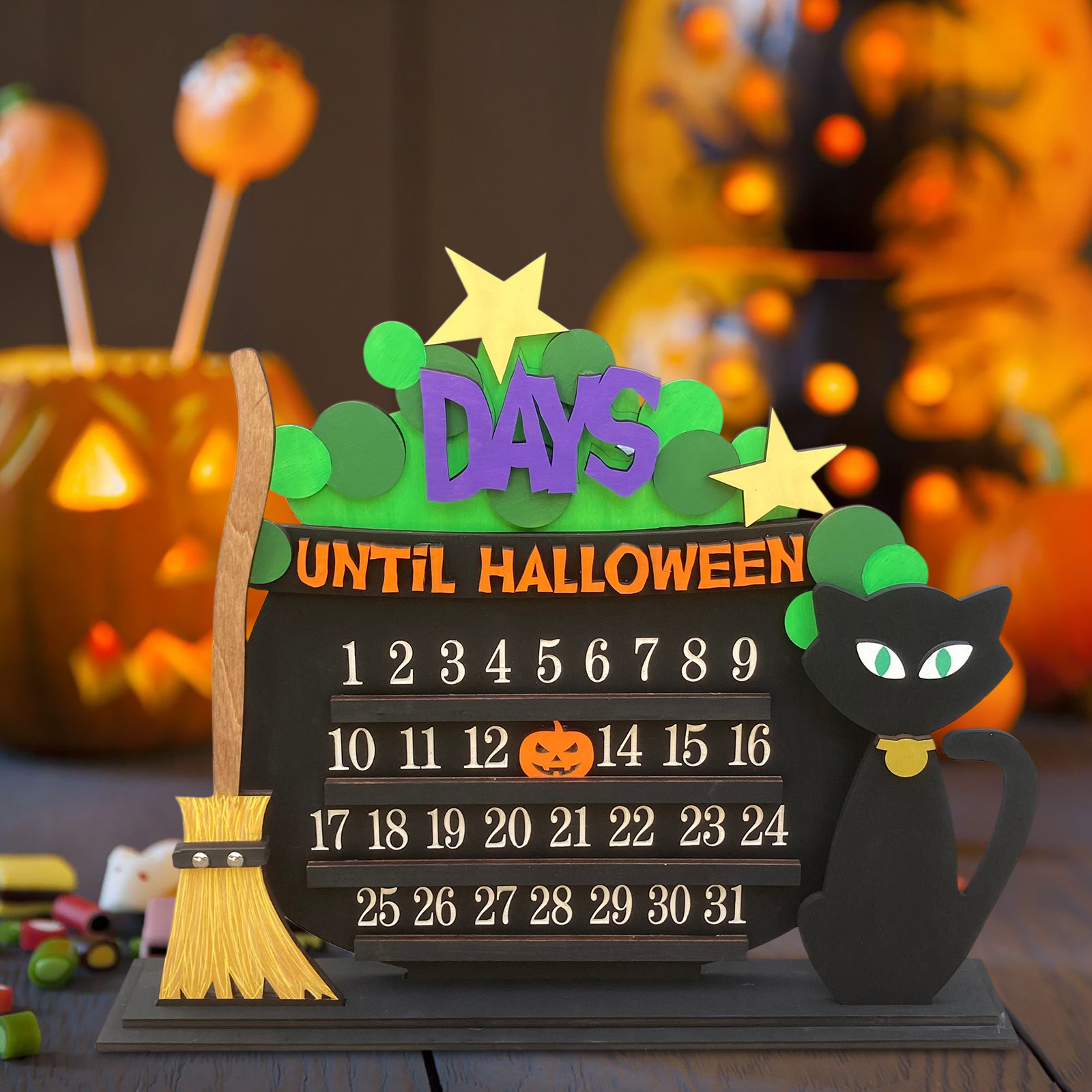 Wood Halloween Countdown Calendar