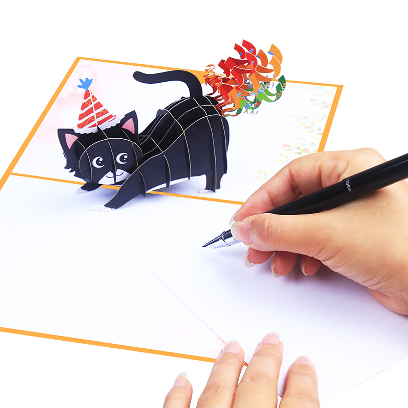 3D Funny Birthday Card for Cat Lover