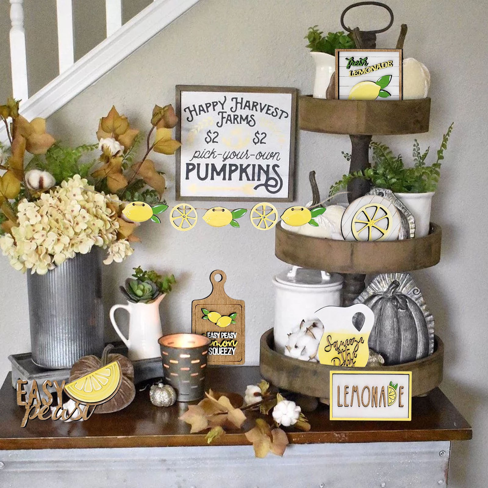 🍋Refreshing Lemon Tray Decor Set🎉