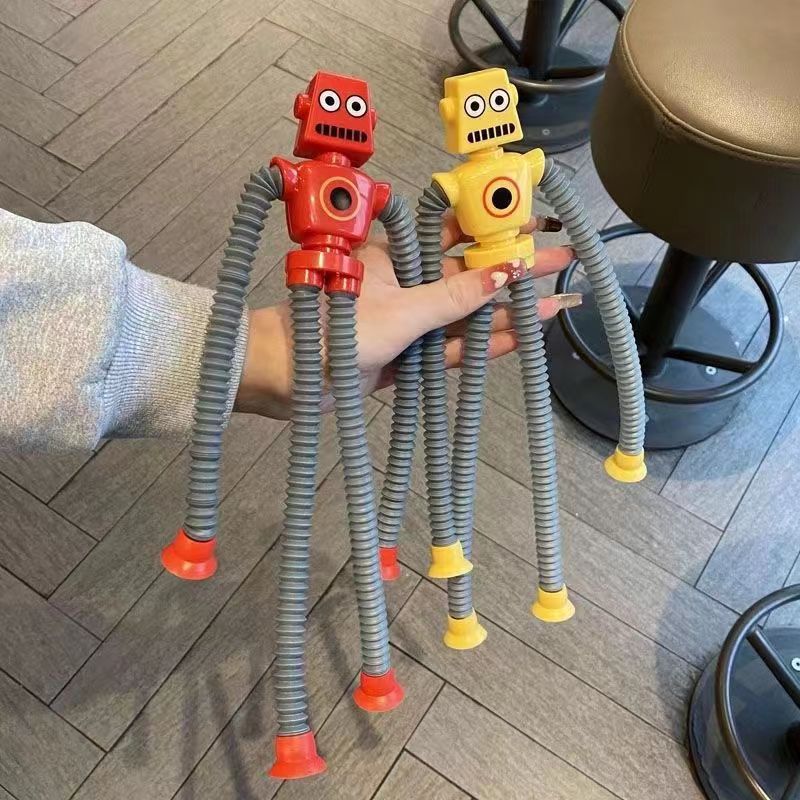 Suction Cup Pop Tube Robot Toys