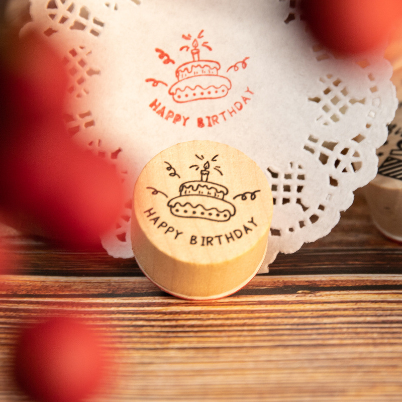 ❤️6pcs Thank You Wood Rubber Stamps