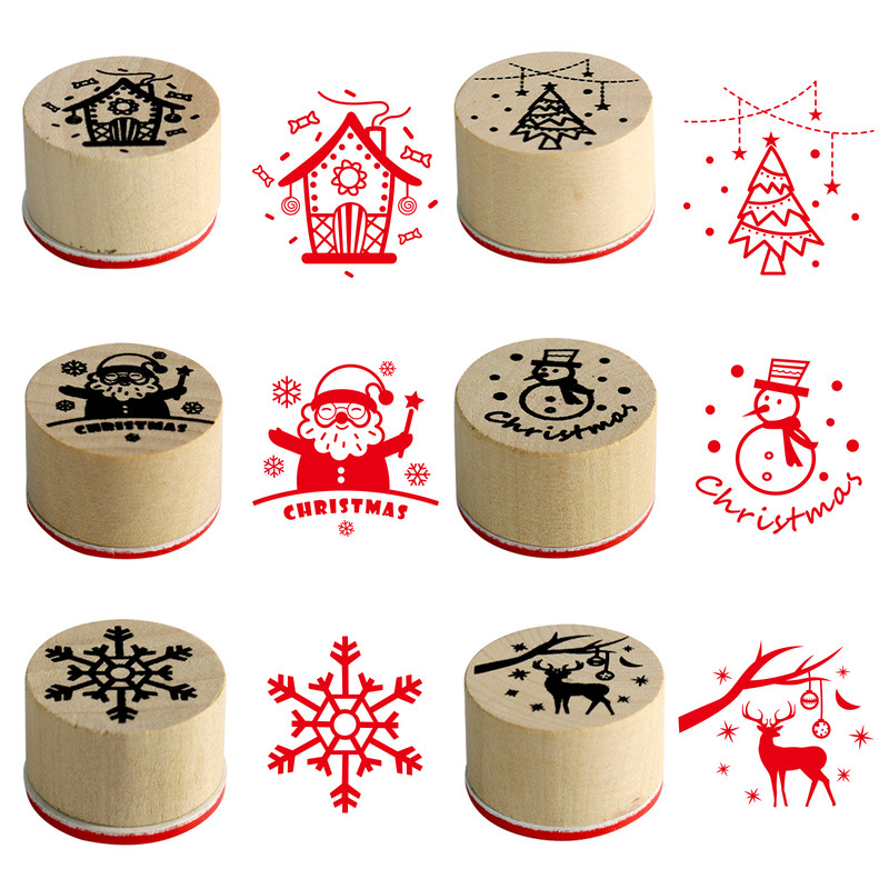 ❤️6pcs Thank You Wood Rubber Stamps