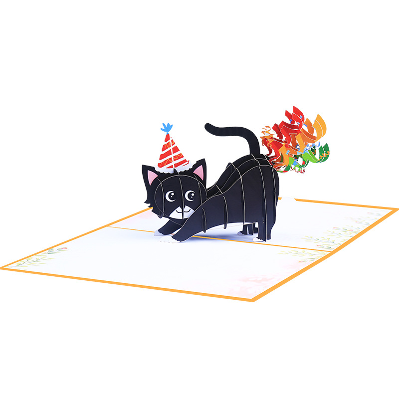 3D Funny Birthday Card for Cat Lover