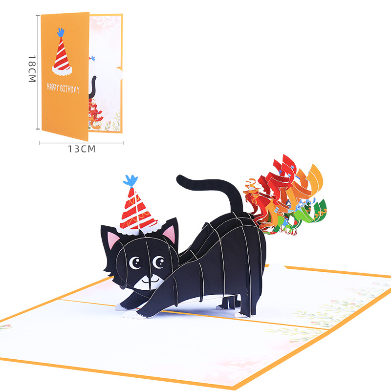 3D Funny Birthday Card for Cat Lover