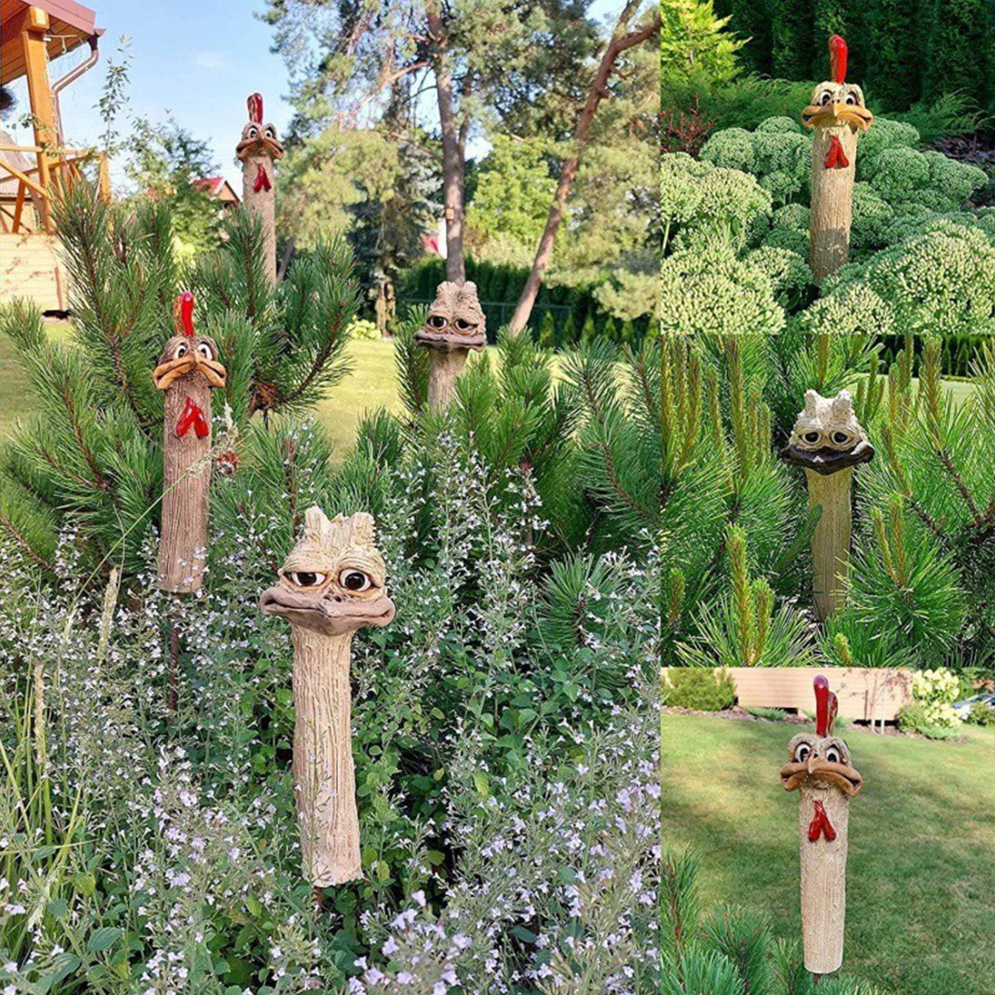  Long Neck Chicken Gardening Decoration