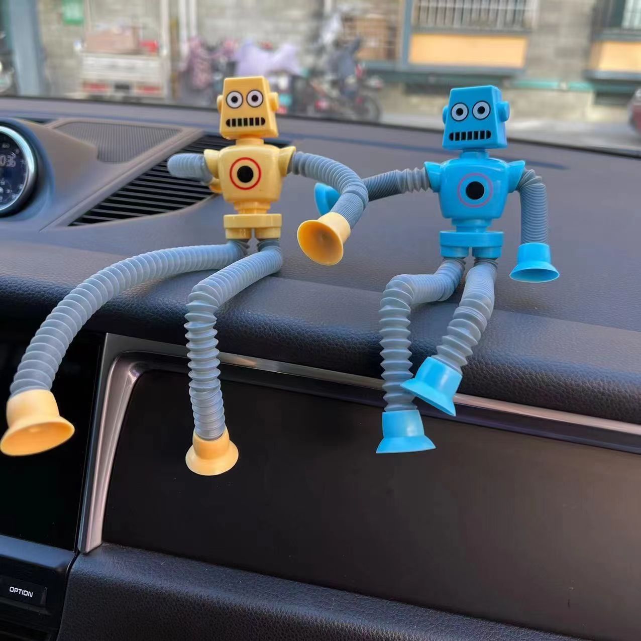 Suction Cup Pop Tube Robot Toys