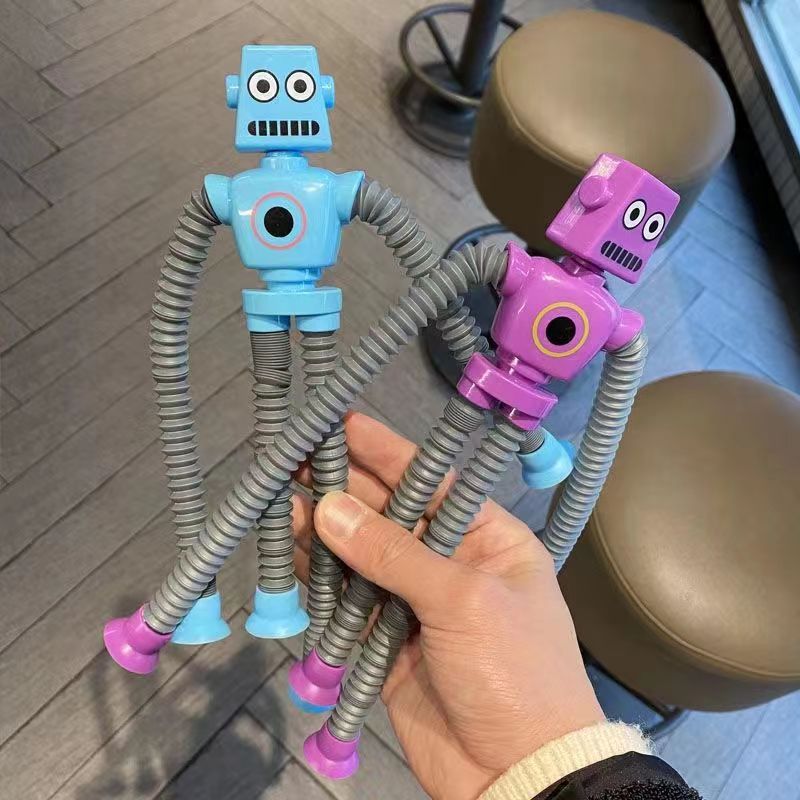 Suction Cup Pop Tube Robot Toys
