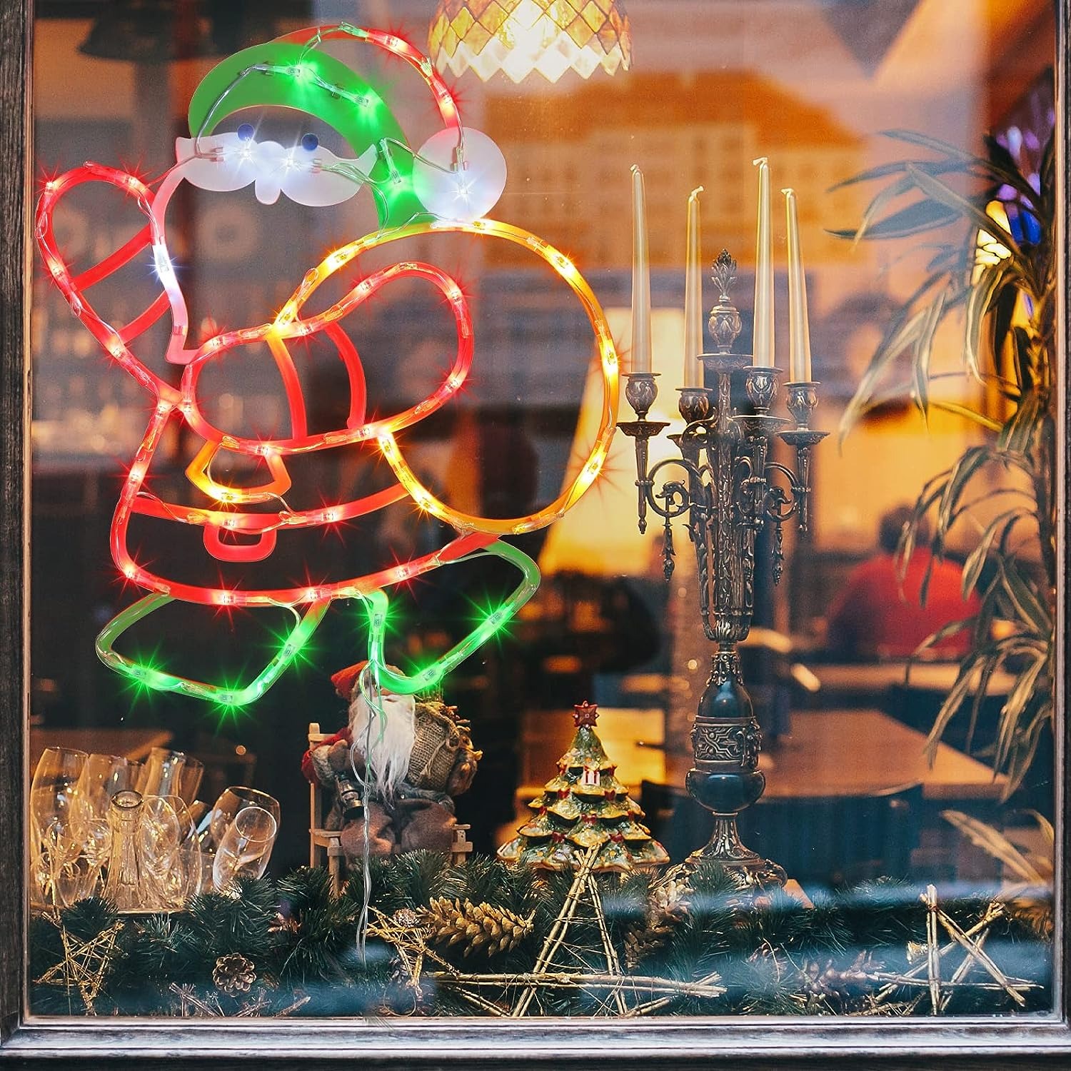 Christmas Window Silhouette Lights Decorations