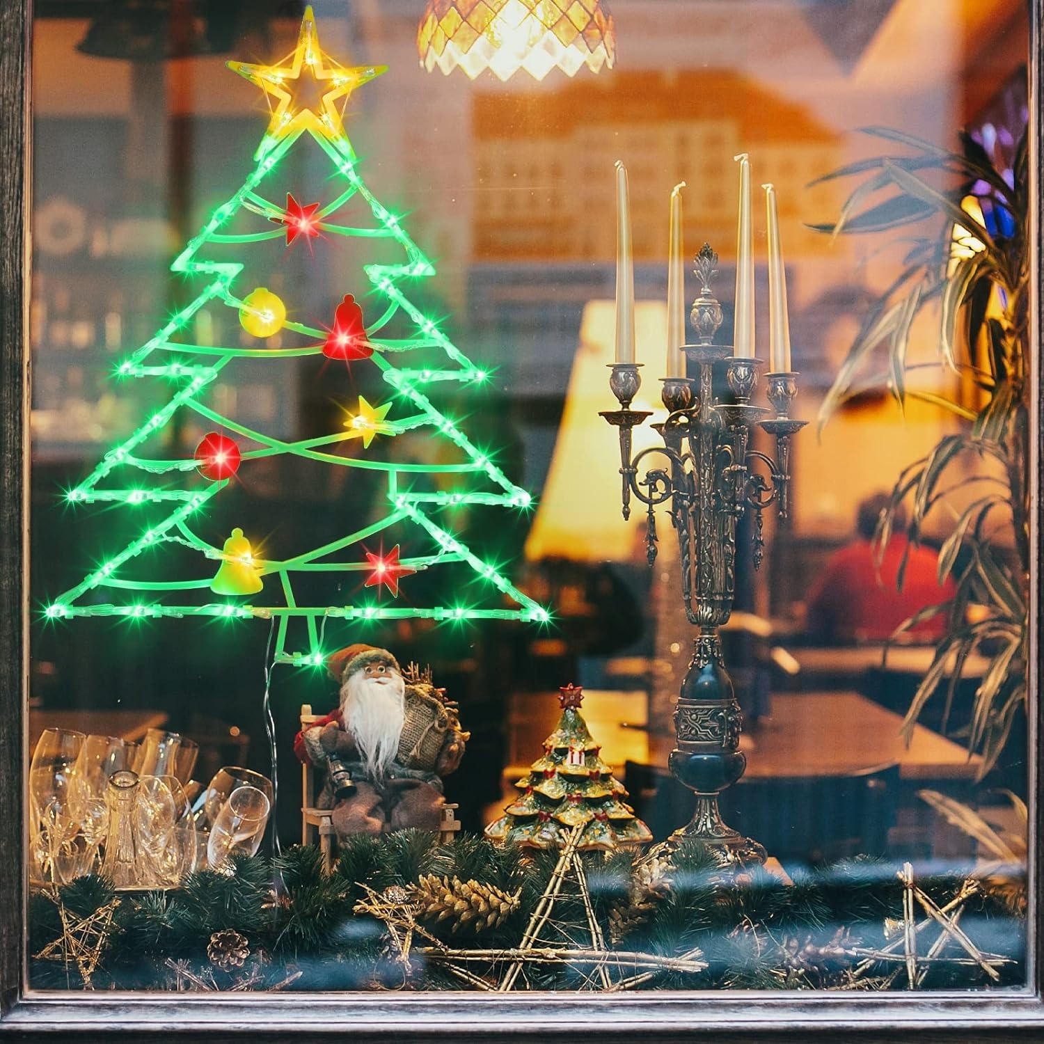 Christmas Window Silhouette Lights Decorations